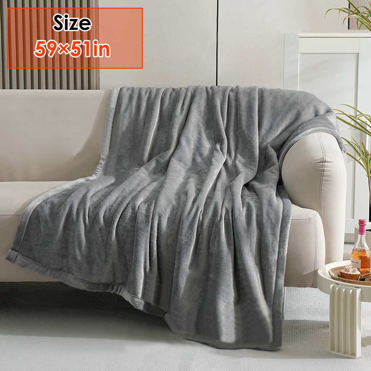 59 Plus 51in Electric Heated Throw Flannel Heated Blanket with 10 Heat Settings Auto off Washable